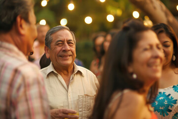 Close-up of attendees at a lively Mexican party