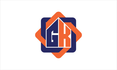 GK real estate logo design vector template.