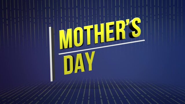 Celebrate Mothers Day with a vibrant banner featuring stylishly arranged Happy Mothers Day text in yellow against a blue background. Show your love and appreciation!
