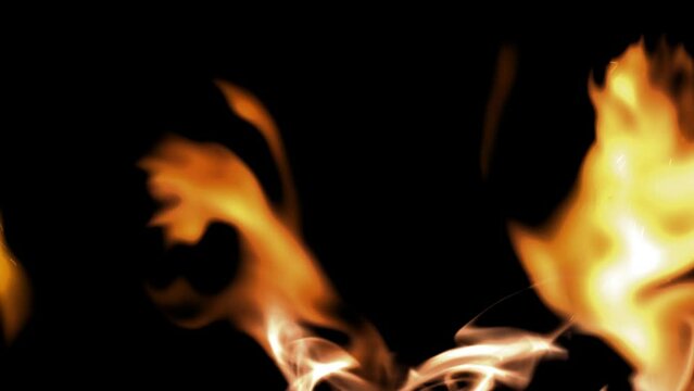 Realistic Ground Fire High Quality flame footage burning fire, red fire, burning fire on black background in slow motion, footage, 4k footage,