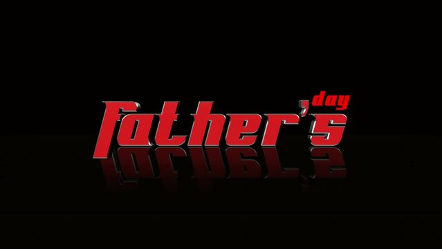 A sleek Fathers Day logo on a black background, illuminating red letters that seem to hover in the air. Captivating and modern in design