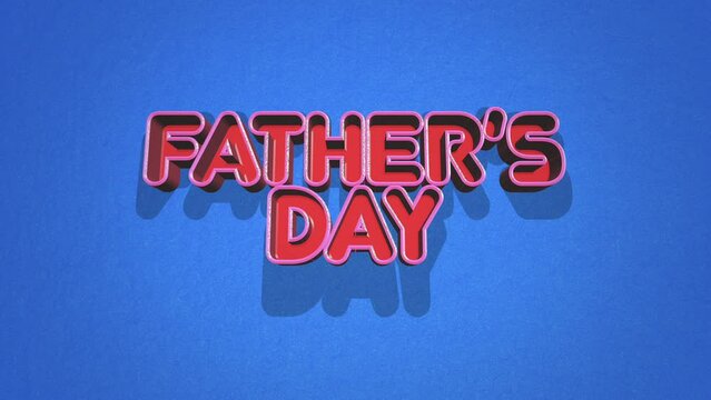Celebrate Fathers Day with this vibrant image featuring the words Fathers Day in red against a blue backdrop, honoring the important role of fathers and father figures