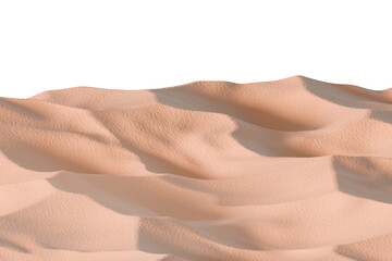 3D rendering of the landscape of a desert. Transparent background PNG file.