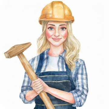 Female Construction Worker Illustration