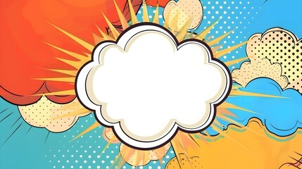 Creative vector illustration of comic banner, pop art speech bubble, cartoon background. Retro comic style. Art design popart blank layout template. Abstract concept empty speech banner element.