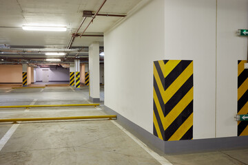 Area of empty underground parking.