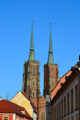 Fototapeta premium The Cathedral of St. John the Baptist in Wroclaw, located in the Cathedral Island. Wroclaw, Poland 