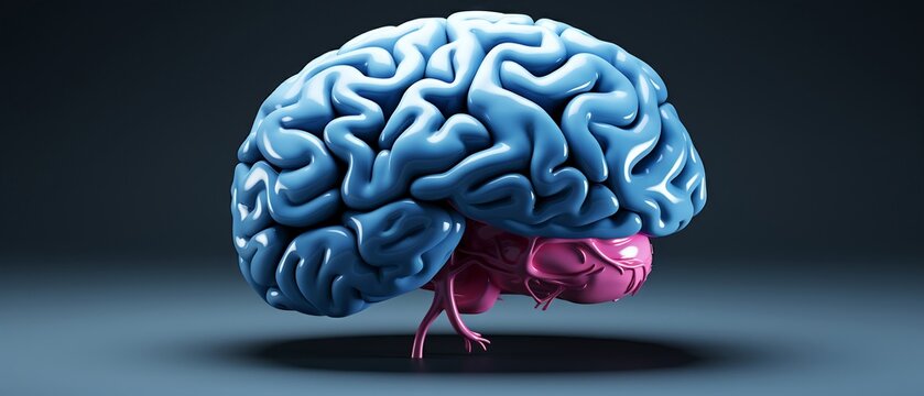 Brain illustration in ultra HD unique hyperrealistic style frontal perspective