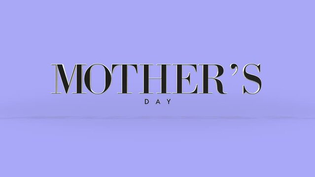 A simple but eye-catching image with Mothers Day written in white letters on a purple background, forming a diagonal pattern