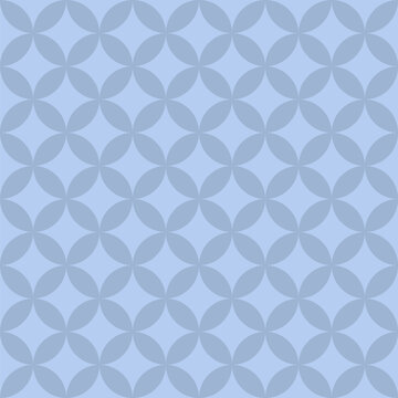 Seamless geometric pattern vector with overlapping circles. Simple classic retro background.