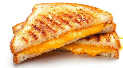 Grilled Cheese Sandwich Isolated On White Background