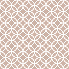 Seamless geometric pattern vector with overlapping circles. Simple classic retro background.