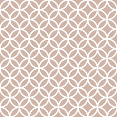 Seamless geometric pattern vector with overlapping circles. Simple classic retro background.