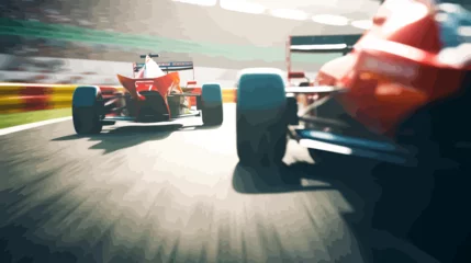 Fototapeten Speed Demons: Formula 1 Cars Unleashing their Inner Beast on the Track © Tiago