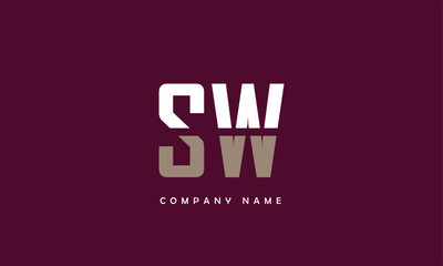 SW, WS, S, W Abstract Letters Logo Monogram