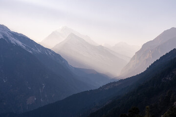 Himalaya Mountains in the Morning Light