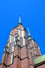 The Cathedral of St. John the Baptist in Wroclaw, located in the Cathedral Island. Wroclaw, Poland
