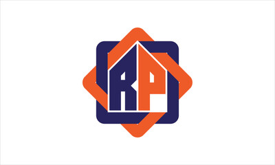 RP real estate logo design vector template.