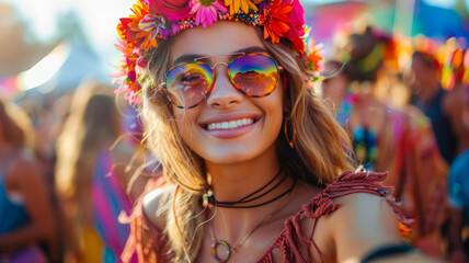 Young woman at a music festival