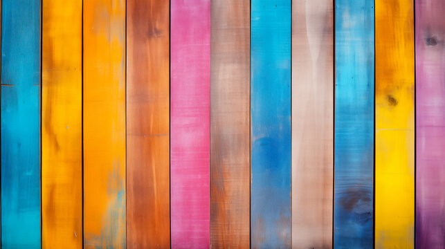 Colorful wood texture. Wooden background, copy space.