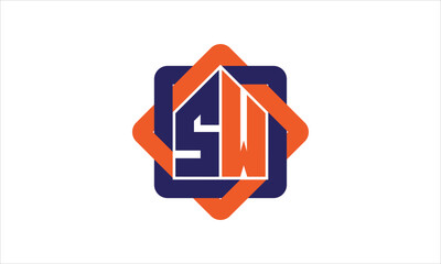 SW real estate logo design vector template.
