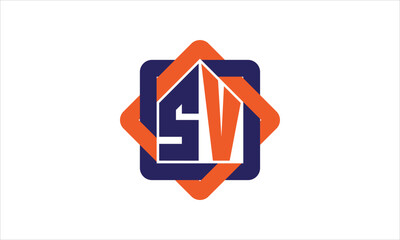 SV real estate logo design vector template.