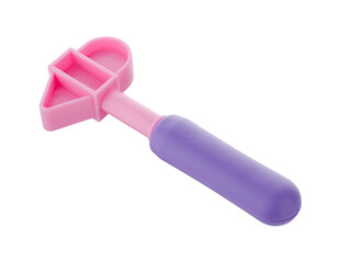Children's educational toys, medical instruments, plastic. Children's toy hammer on a white background.	
