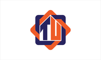 TU real estate logo design vector template.