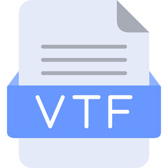 Fototapeta premium VTF File Format Vector Icon Design