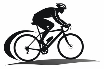 Obraz na płótnie Canvas by-cycle-rider-silhouette-white-background.