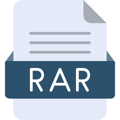 Fototapeta premium RAR File Format Vector Icon Design