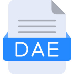 Obraz premium DAE File Format Vector Icon Design