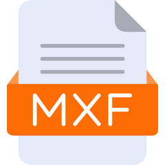 MXF File Format Vector Icon Design
