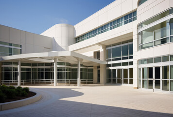 Fototapeta na wymiar Modern Commercial Building Exterior Entrance