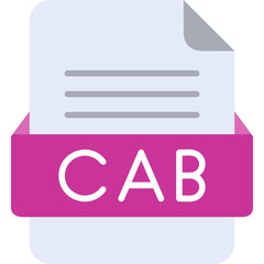 Fototapeta premium CAB File Format Vector Icon Design