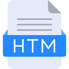 Fototapeta premium HTM File Format Vector Icon Design