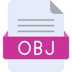 Fototapeta premium OBJ File Format Vector Icon Design