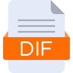 DIF File Format Vector Icon Design