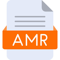 Fototapeta premium AMR File Format Vector Icon Design