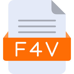 F4V File Format Vector Icon Design