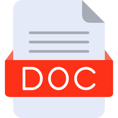 DOC File Format Vector Icon Design