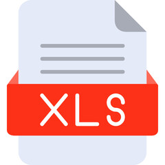 XLS File Format Vector Icon Design