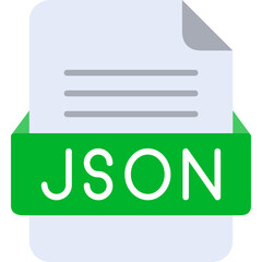 JSON File Format Vector Icon Design