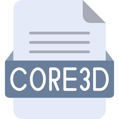 CORE3D File Format Vector Icon Design