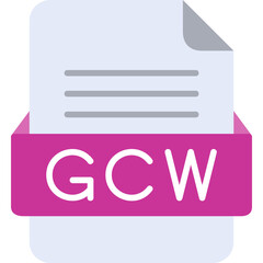 Fototapeta premium GCW File Format Vector Icon Design