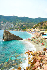 Obraz premium Beautiful town “Monterosso al Mare” in the famous Cinque Terre National Park in Liguria, Italy.