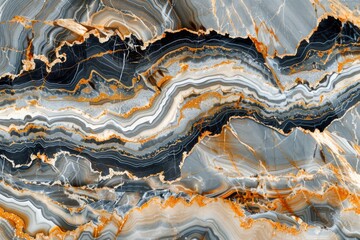 Elegant Natural Marble Patterns with Striking Orange and Black Veins for Luxurious Background Textures