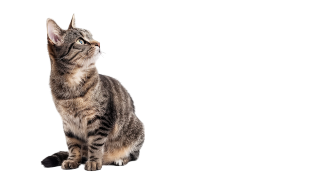 Cute funny cat. PNG file of isolated cutout object on transparent background.