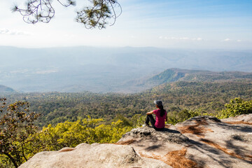 View of the valley below, Phu Kradueng National Park, Loei, Thailand