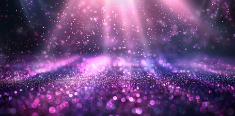Abstract pink and purple glitter background with rays